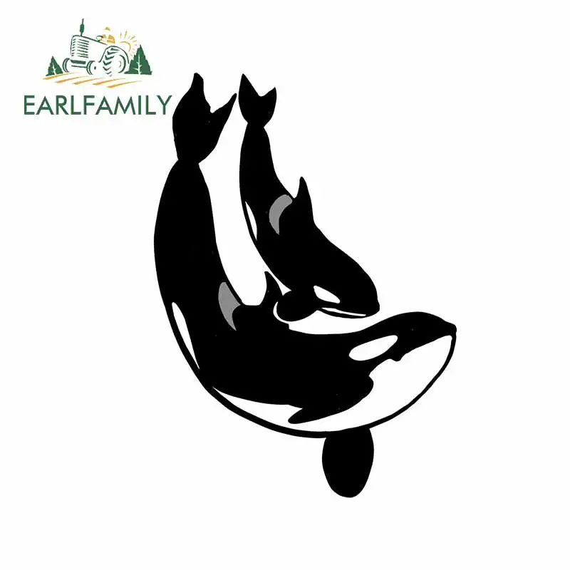 

EARLFAMILY 13cm x 9.4cm For Orcas Car Stickers Occlusion Scratch Decal Fashion DIY Vinyl Material Waterproof For JDM SUV RV