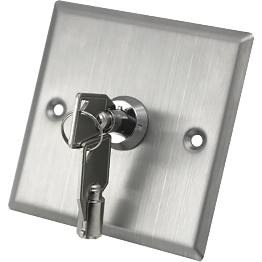 

1 pcs Stainless Steel Key Switch Emergency Push Exit Button Door Access Controller Gate Open Lock With 2 Keys 86*86*30mm