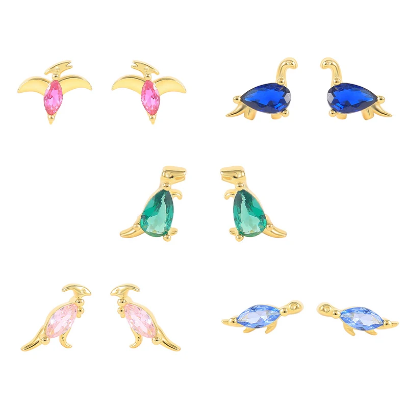 

Cute Dinosaur Stud Earrings for Women Girl Luxury Tropical Animal Jewelry Trendy 2022 Statement Accessories Kolczyki Wholesale