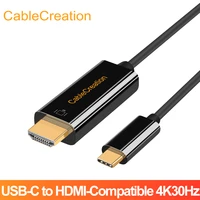 cablecreation usb type c to hdmi cable 4k 30hz for realme mi tv stick box for macbook pro led mini projector hdtv monitor lg