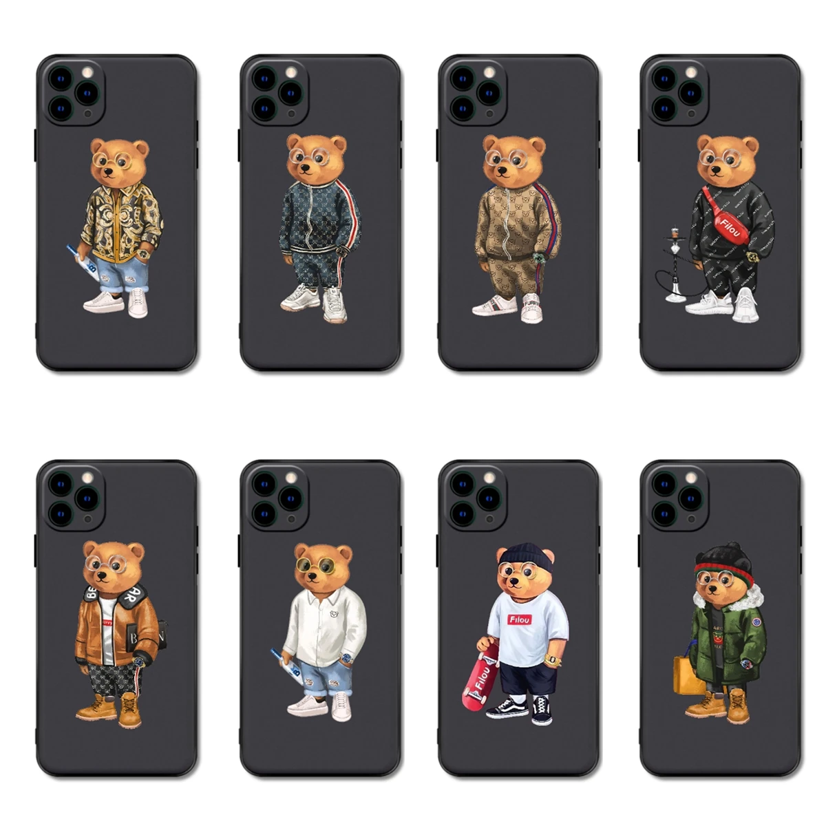 Мягкий Повседневный чехол Baron Filou с медведем для Iphone 11 12 Pro Max Mini 7 8 6 6s Plus Xr X Xs Se