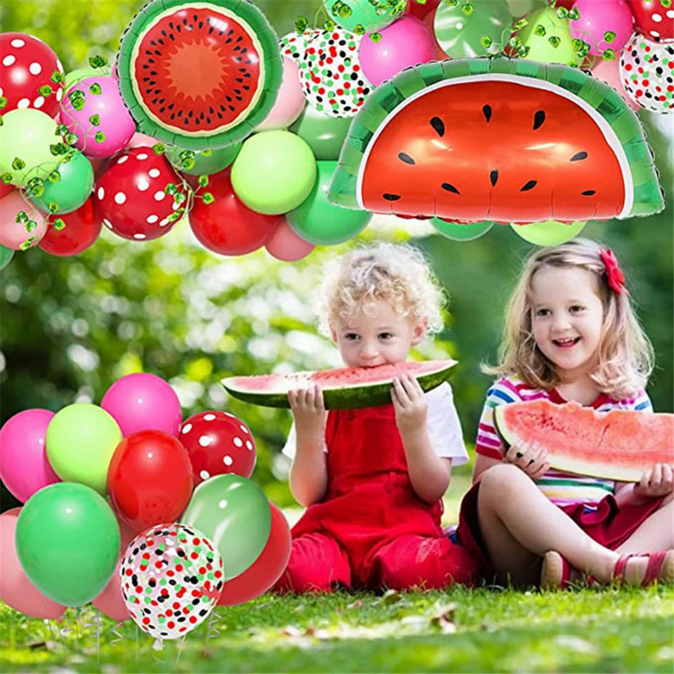 

Balloon Watermelon Party Holiday Balloon Garland Arch Set Vine Baby Bath Birthday Aluminum Foil Balloon Summer Party Decoration