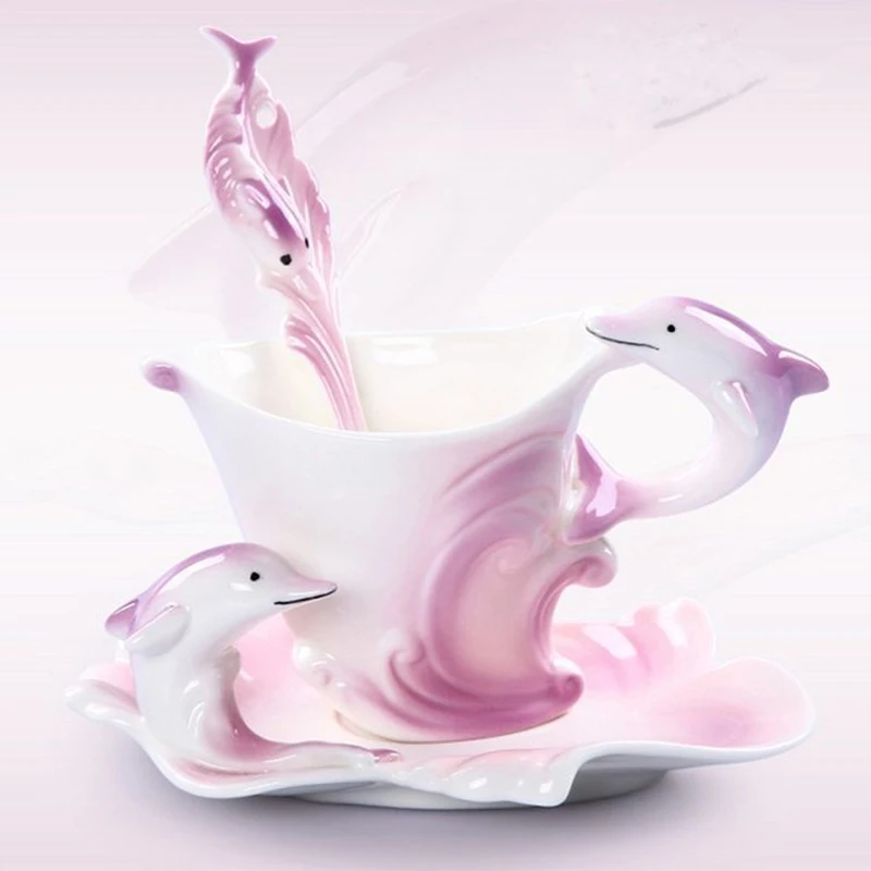 Набор изысканных керамических чашек 180 мл фарфоровая кофейная кружка с рисунком