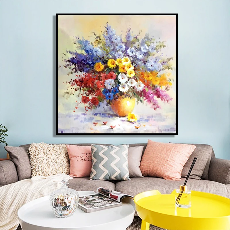 100% ручная роспись абстрактный цветок искусство Масляная живопись на холсте