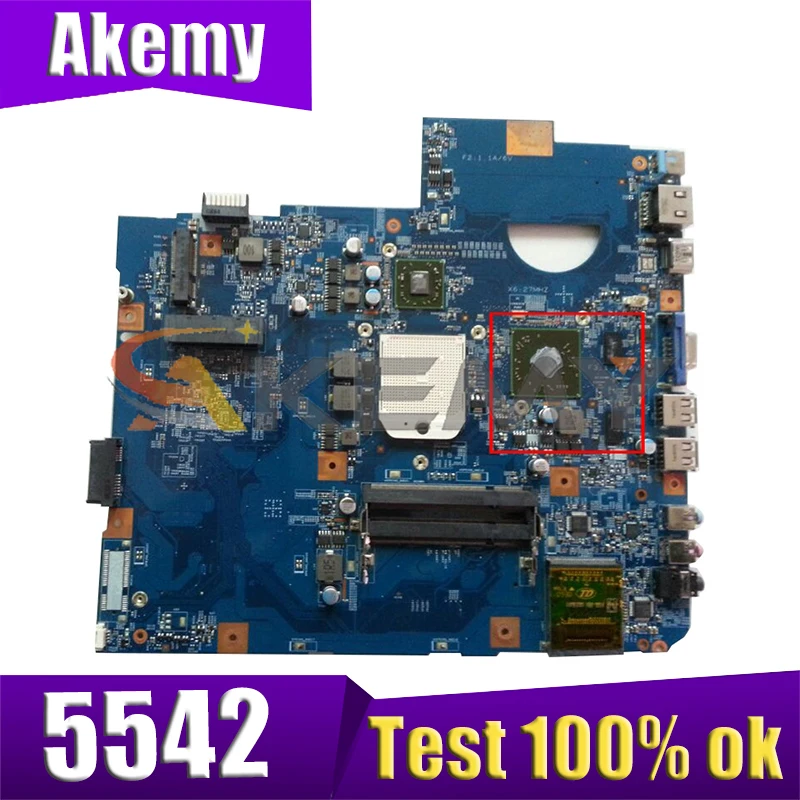 

Материнская плата AKEMY MBPHP01002 для ноутбука acer Asipre 5542, материнская плата DDR2 HD 4500 Мб. PHP01.002 48.4FN02.011, работает без ЦП