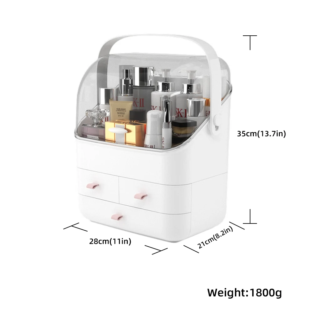 

Makeup Organizer Three-Layer Multifunctional Transparent Makeup Storage Box for Creams Brushes Lipsticks Cosmetic Storage Box