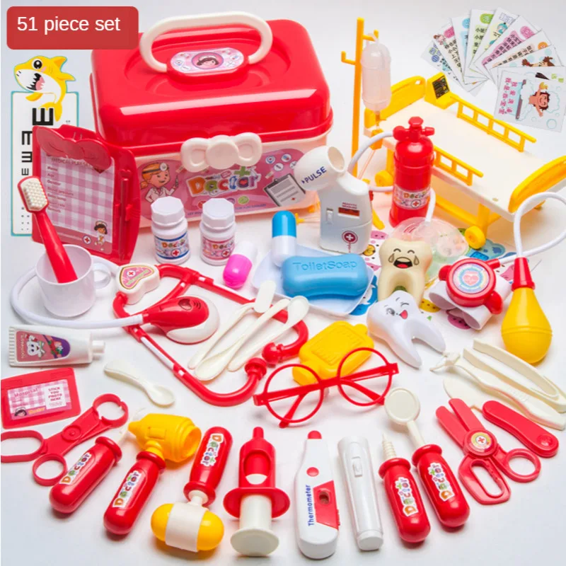 Stethoscope Children Storage Box Simulation Boy Girl Medical Kit Bag For Children Kids Game