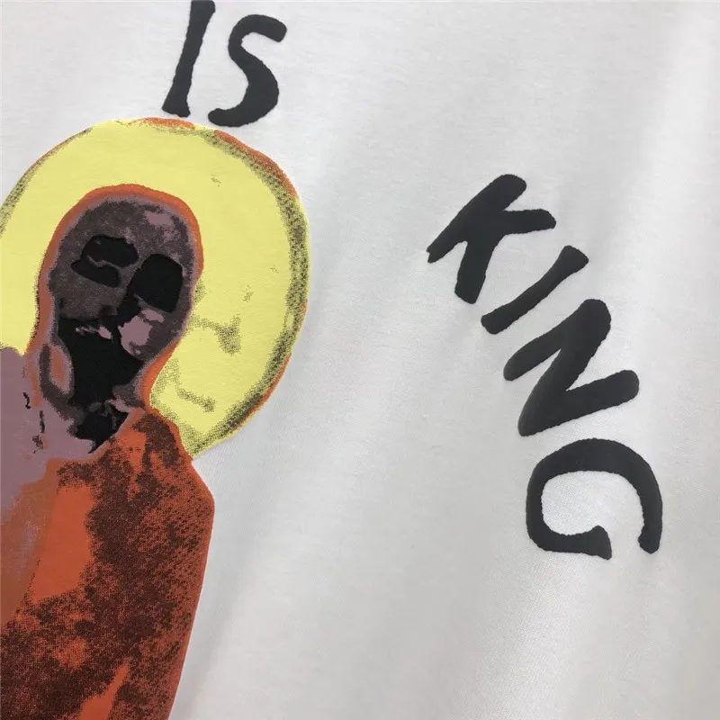 

3D Foam Printed Jesus is King T shirt Men Women 1:1 High Quality Cotton Casual Loose Kanye West Jesus is King T-shirts Top Tees