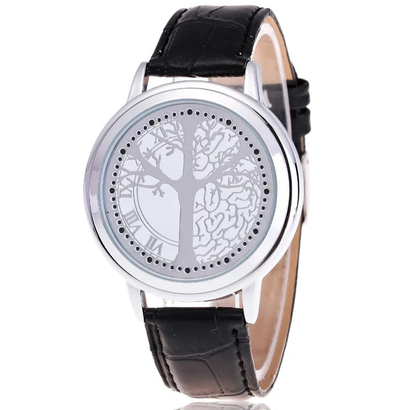 Модные Простые Водонепроницаемые кожаные кварцевые Смарт часы креативная