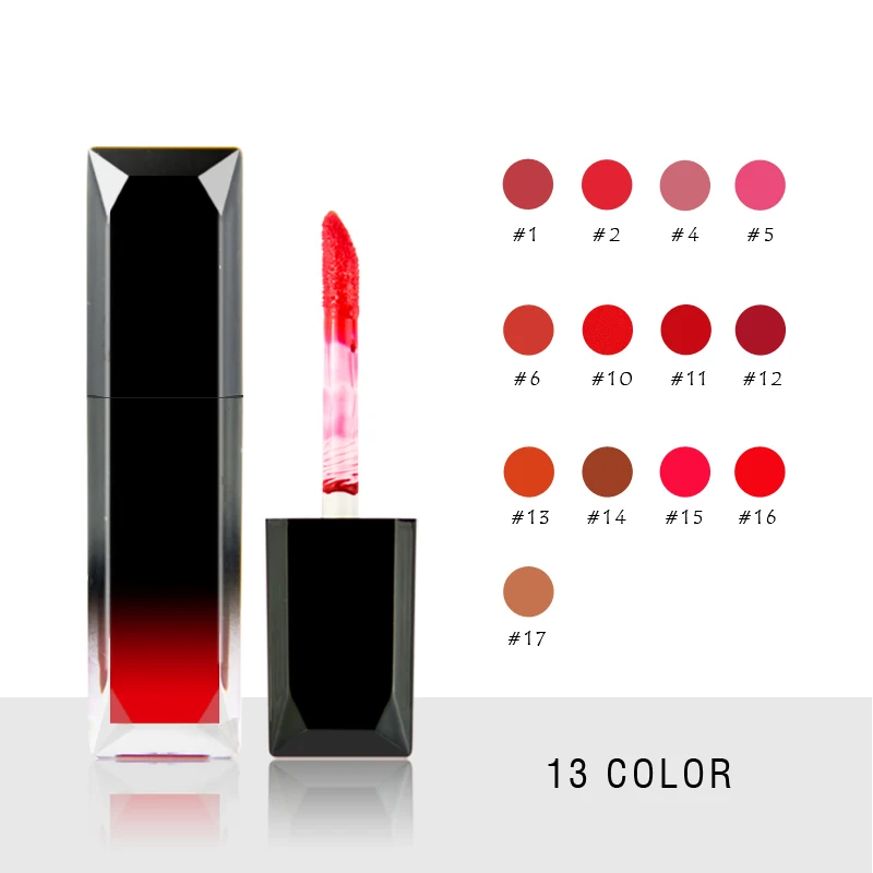 

Moisture black square tube lip glaze moisturizing liquid lipstick private custom label own cosmetic brand