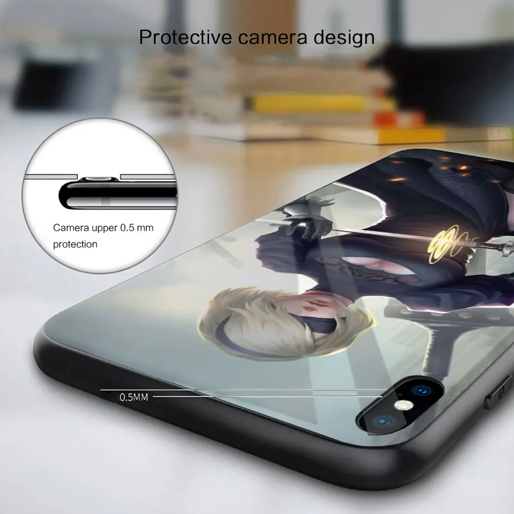 

nier automata concept art Soft Silicone Glass Case For Samsung Galaxy A10 A20 A30 A40 A50 A70 A31 A51 A71 Balck Cover