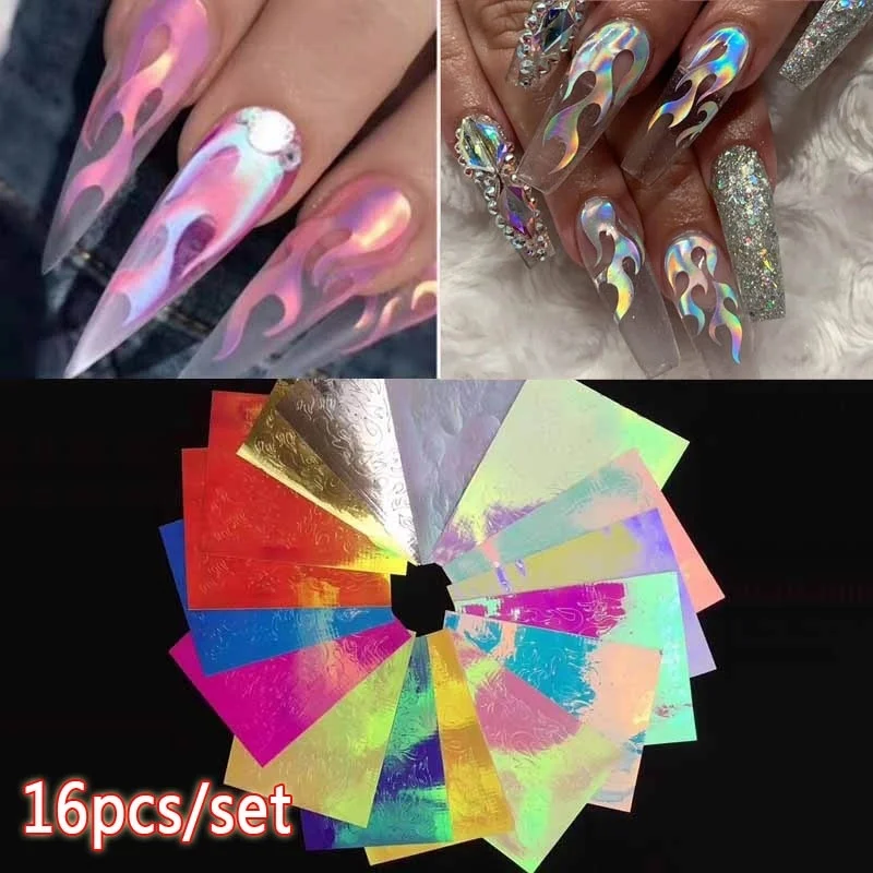 

16pcs/set Nail Flame Sticker