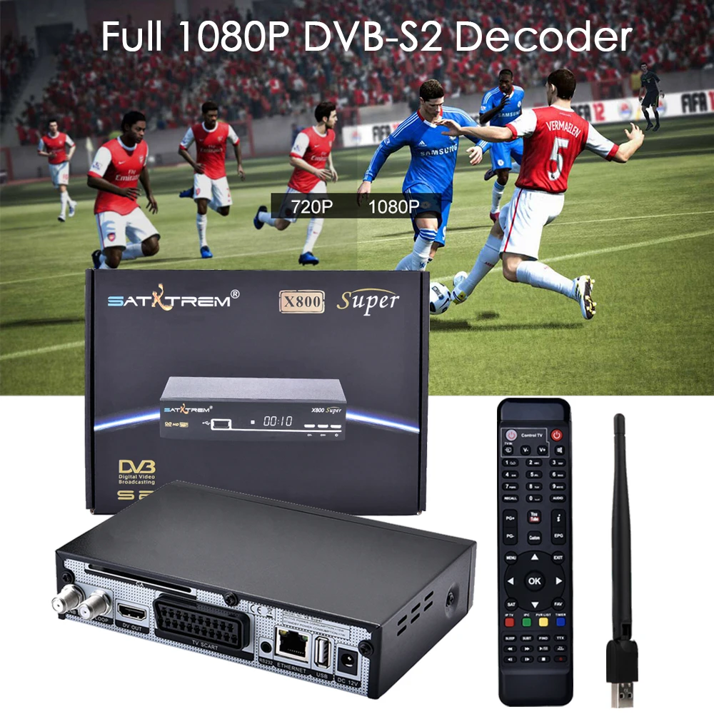 SATXTREM X800 супер ТВ-тюнер DVB S2 спутниковый декодер Clines Europe Cline для 1 года IP tv Receptor DVB-S2 Full HD Wifi приемник
