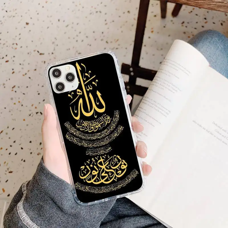 

Islamic text pattern Phone Case Transparent soft For iphone 5 5s 5c se 6 6s 7 8 11 12 plus mini x xs xr pro max
