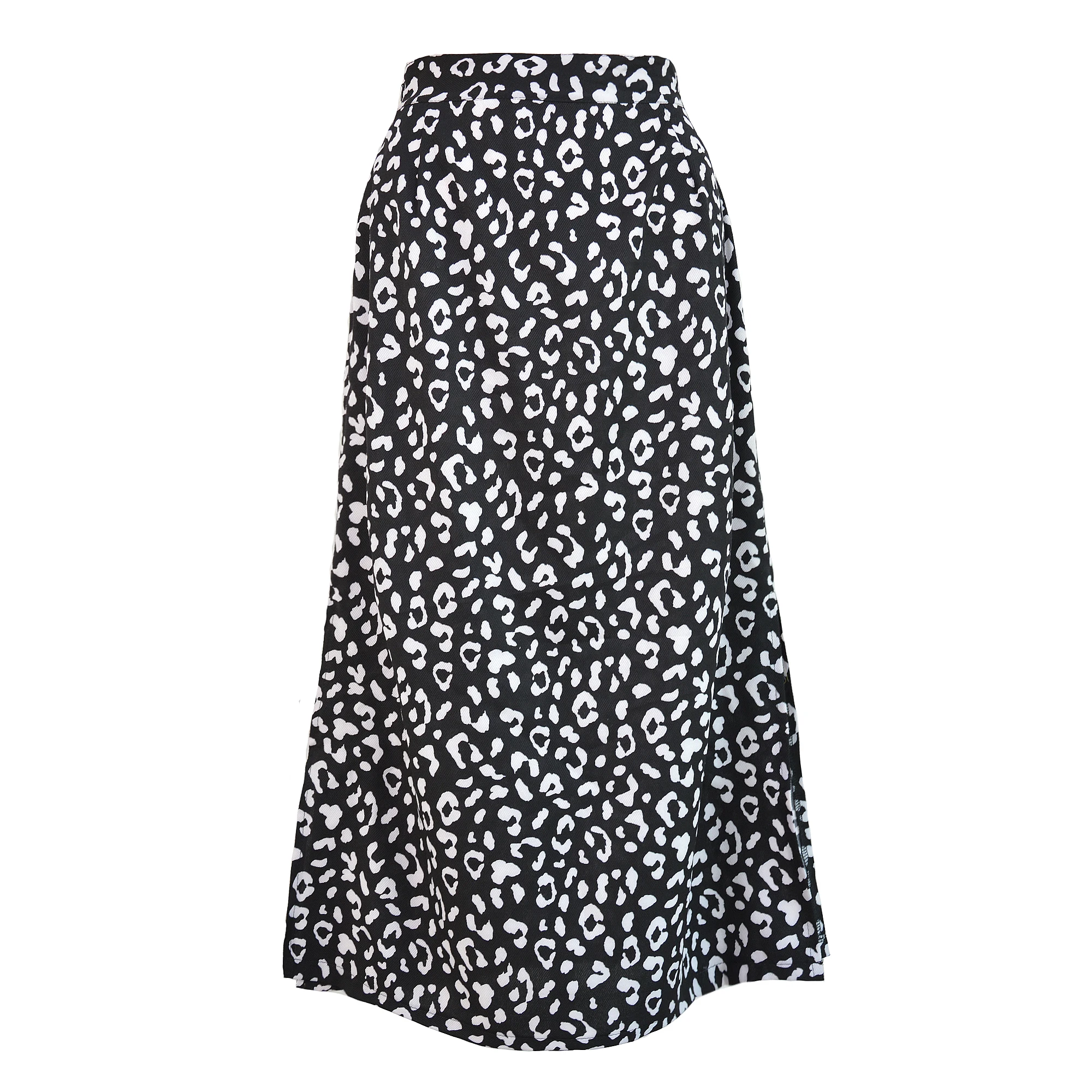 

2021 Spring and Summer Women's Leopard Print Dyed Chiffon Split Three Colors Medium Length Sexy Zipper High Waist Skirt