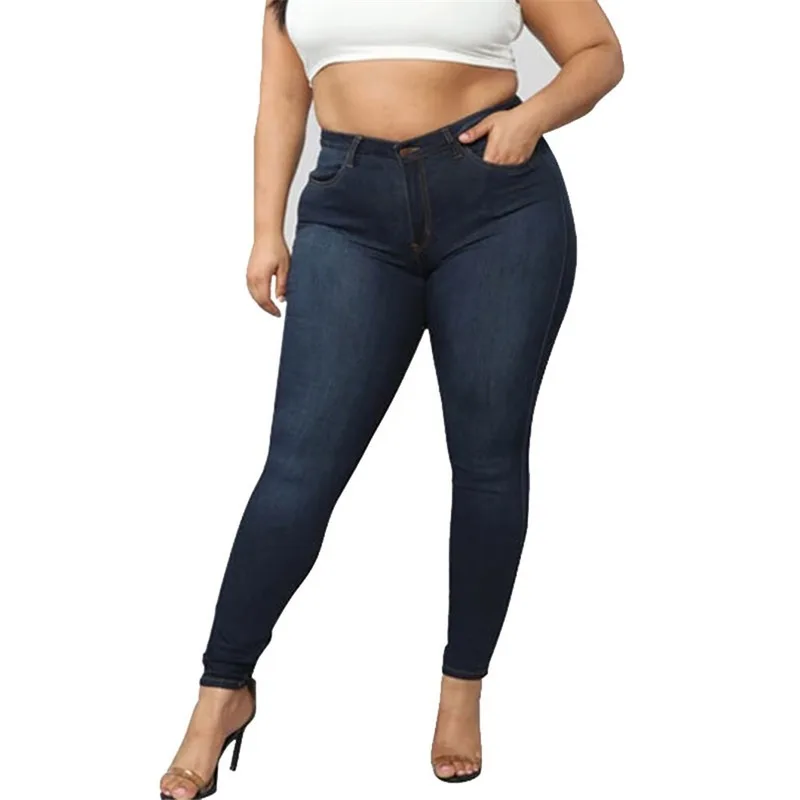 

2021 Fashion Jeans Pants Women's Casual High Waist Oversized Pants High Elastic All-match Jeans Plus Size 5XL Pants