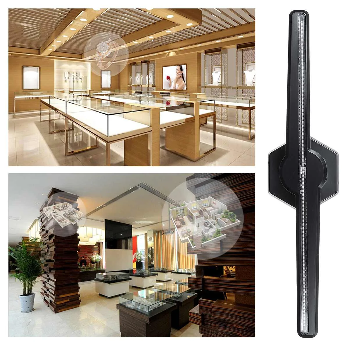 AC 100-240V 224LED Wifi 3D Holographic Projector Hologram Player LED Display Imaging Lamp Fan Advertising Light Remote Control
AC 100-240V 224LED Wifi 3D Holographic Projector Hologram Player LED Display Imaging Lamp Fan Advertising Light Remote Control