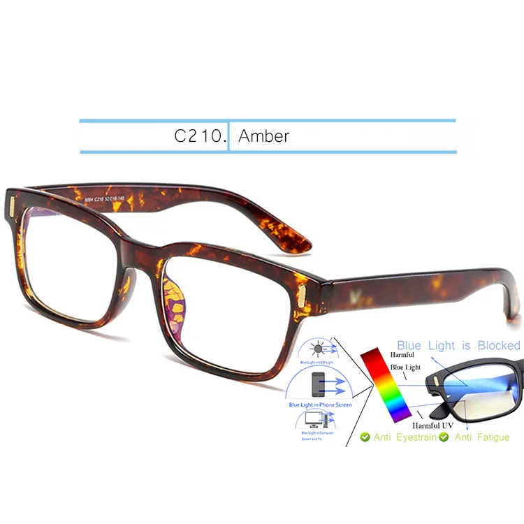 Amber-Clear IVSTA, синий светильник, очки, компьютерная игровая оправа, для мужчин, анти-Синие лучи, блокировка, по рецепту, близорукость, поляризованные солнцезащитные очки, ночной ботаник - Цвет оправы: Amber-Clear