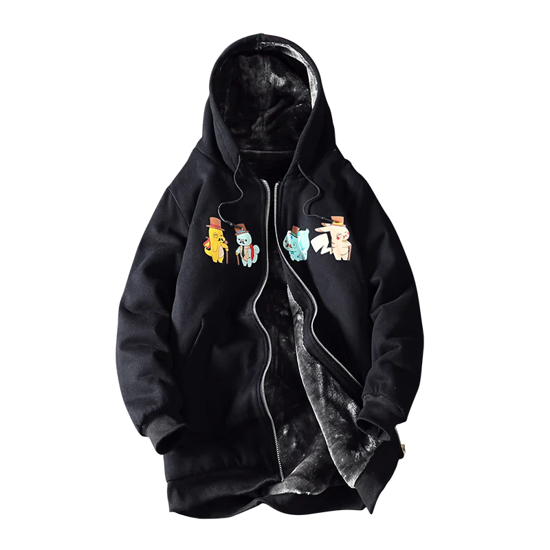 Privathinker Men's Autumn Winter Carton Print Jacket Men Thicken Warm Fashion Hooded Coats Male 2020 Jackets Clothes 5XL | Мужская