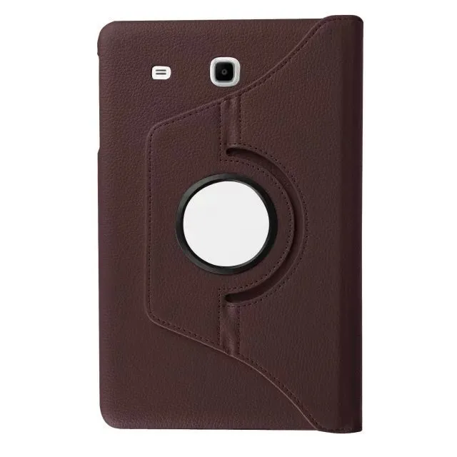 360 RotatingCover для samsung Galaxy Tab E 9," SM T560 T561 кожаный чехол для планшета с подставкой для samsung Galaxy Tab E Чехол+ пленка - Цвет: brown
