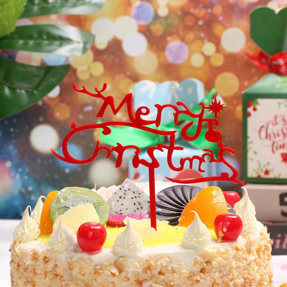 1 шт. креативные акриловые украшения для торта флаги рождественские открытки