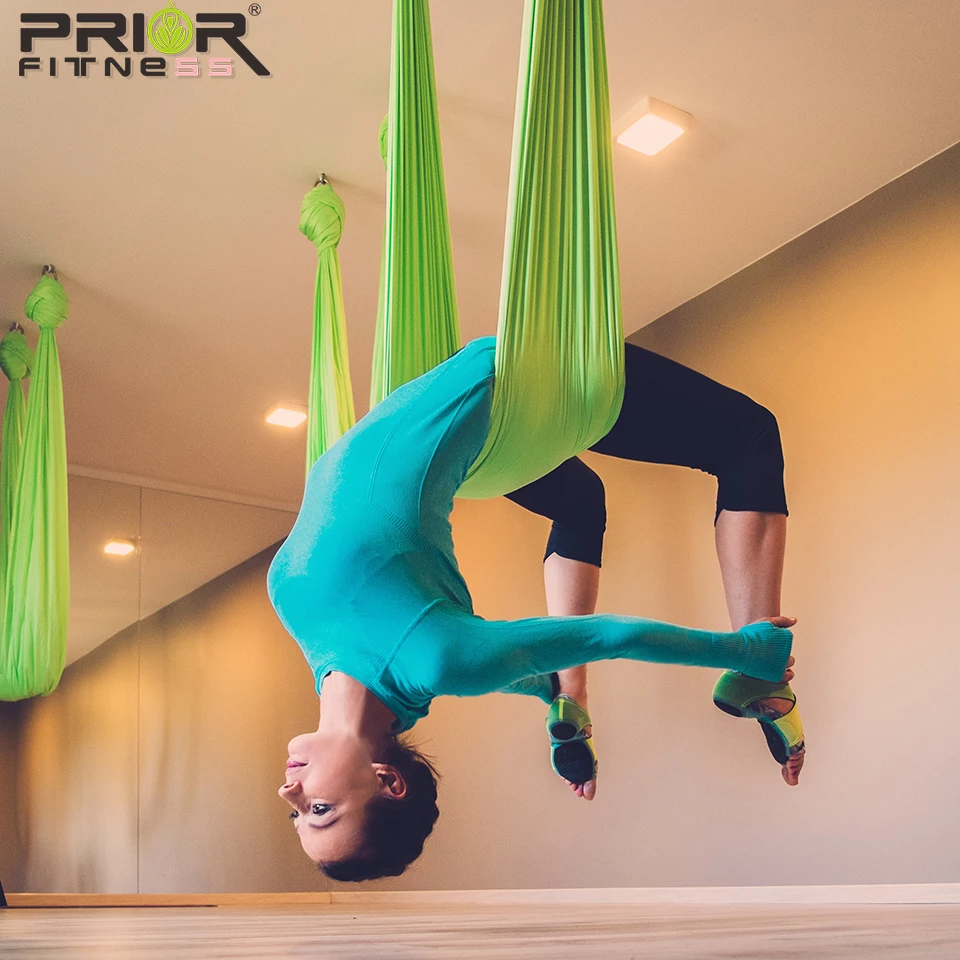 PRIOR FITNESS 27 Colors 4m/5m/6m/7m Hammock Fabric High Strength Non Slip 100% Nylon Flying-Aerial Yoga Hammock Yoga Swing