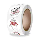 Мультяшные наклейки на День святого Валентина, милые наклейки в виде сердца домашнего животного, 500 шт., украшения в виде сердца на День святого Валентина, сувениры вечерние подарочные карты, конверты