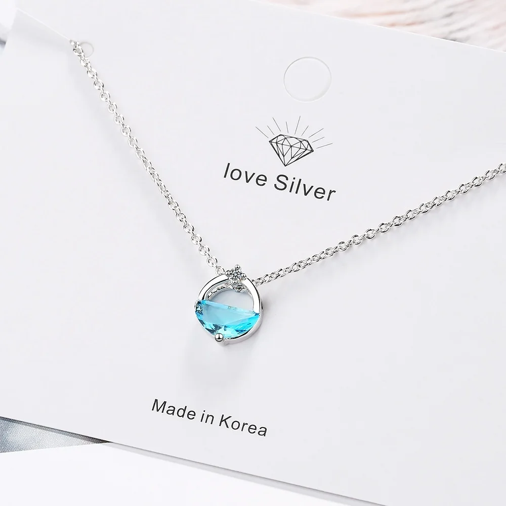 

Necklace art short clavicle chain simple zircon pendant female
