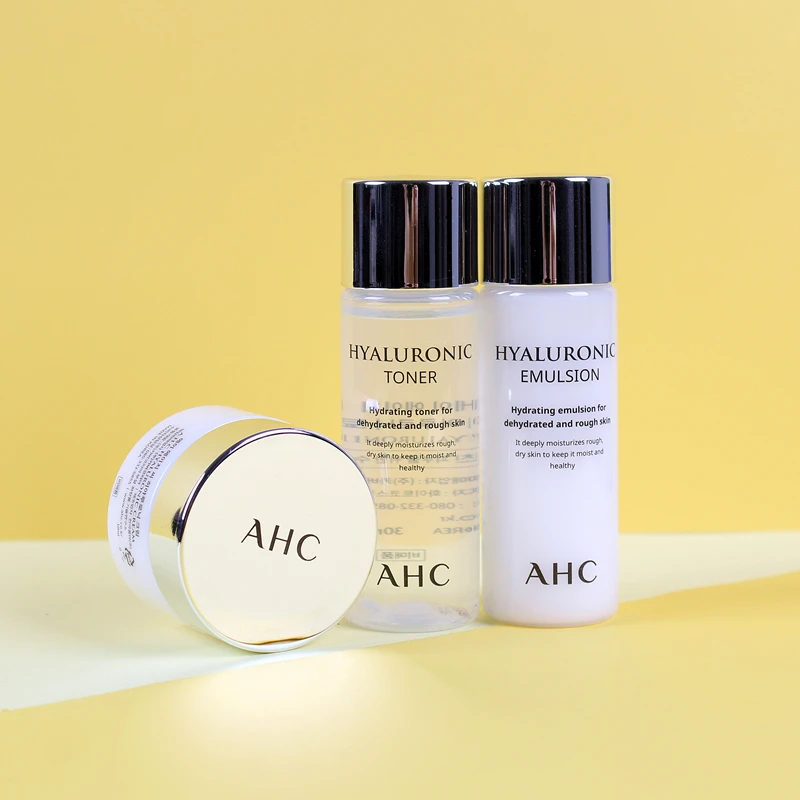 

AHC Hyaluronic Trial Kit ( Toner 30ml+ Emulsion 30ml+ Cream 10ml ) Hyaluronic Acid Serum Moisturizing Essence Face Repair Cream