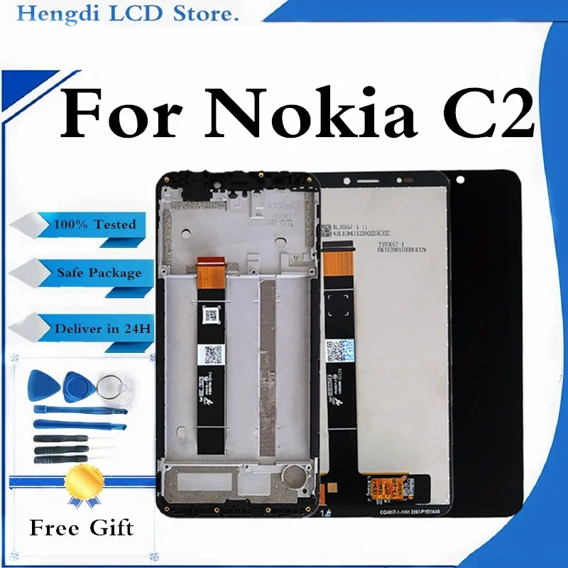 

LCD Display For Nokia C2 LCD Display Touch Screen Digitizer With Frame Assembly Repair Parts For Nokia C2 LCDs Replace Part