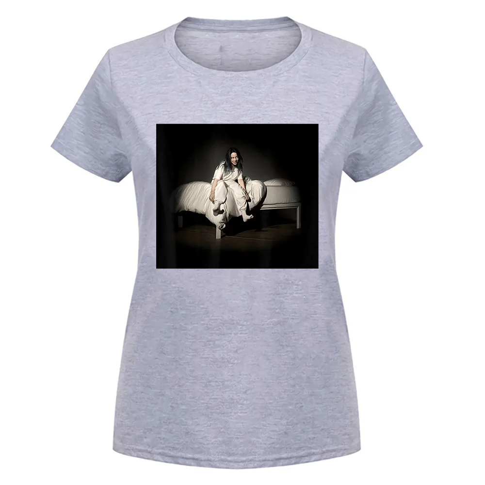 women gray Черная футболка Billie Eilish Sweet Dreams S 3Xl Подарочная футболка на день рождения - Цвет: women gray