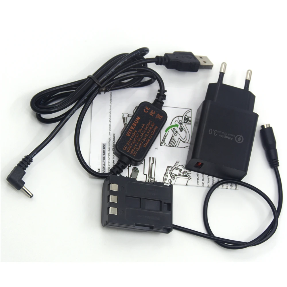 ACK-DC20 внешний аккумулятор USB кабель 8 в + 5 В зарядное устройство DR-20 DC муфта BG-E3 NB2LH