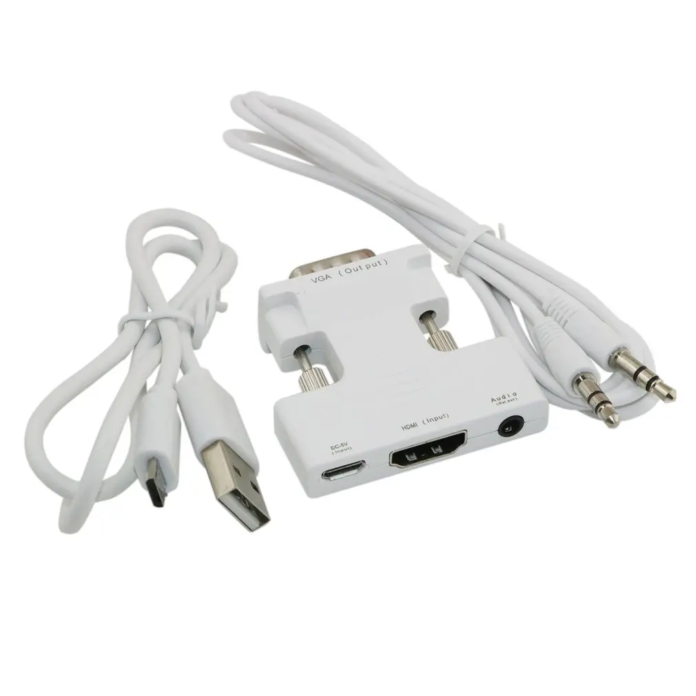 Профессиональный HDMI вход женский в VGA Мужской конвертер адаптер с аудио кабелем