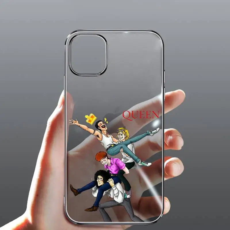 

Freddie Mercury Queen Phone Case Transparent for iPhone Samsung 11 12 6 7 8 9 30 Pro X Max XR Plus lite