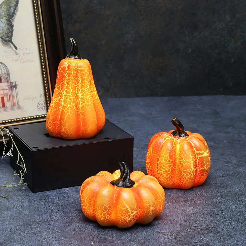 Vela de luz LED para Halloween, velas coloridas de decoraci&oacute;n superior para mesa, calabaza para fiesta, feliz fiesta en el hogar, 2021-5