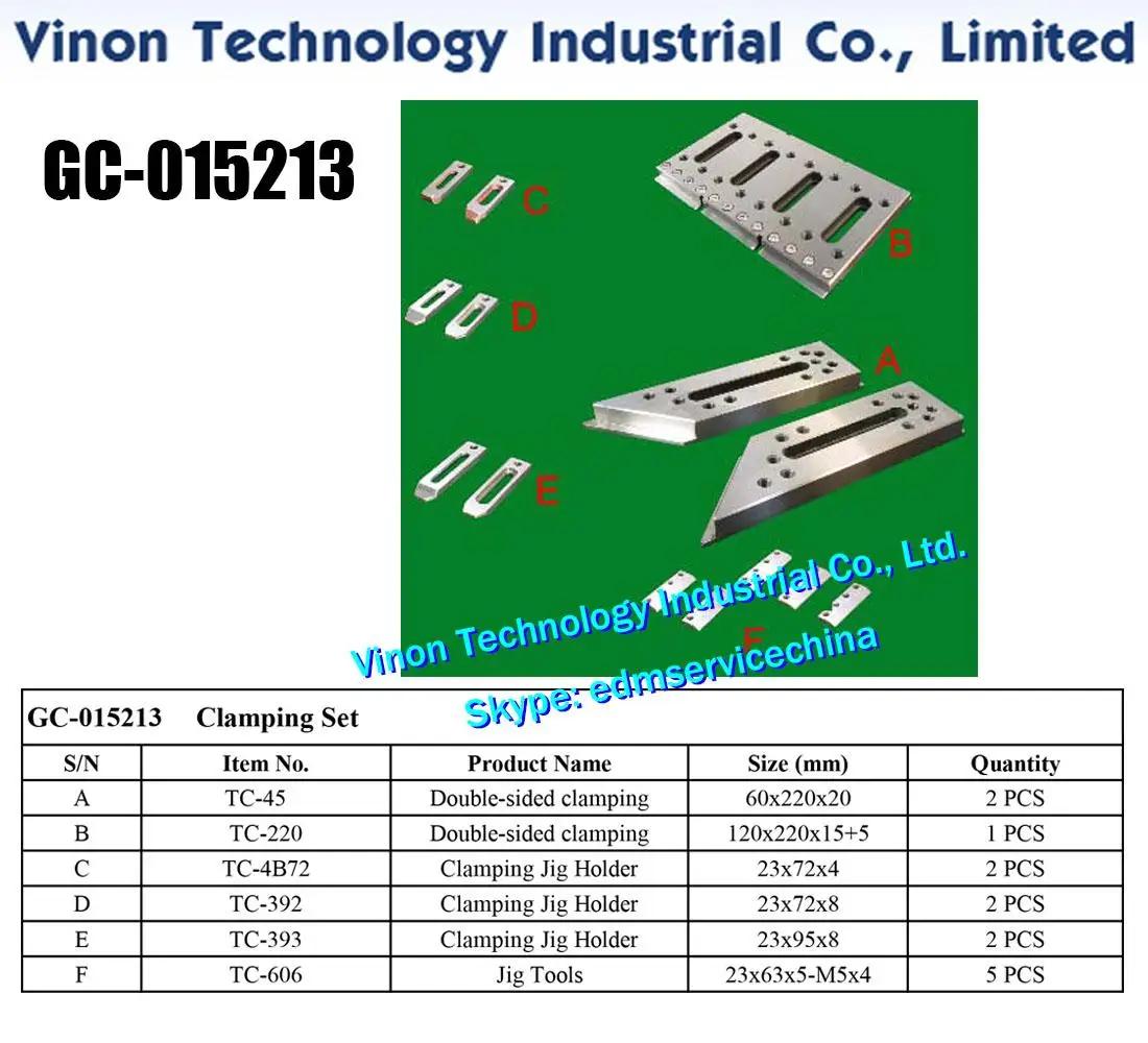 

GC-015213 Clamping Set Parts, High quality tooling for all wire EDM machines fastening system