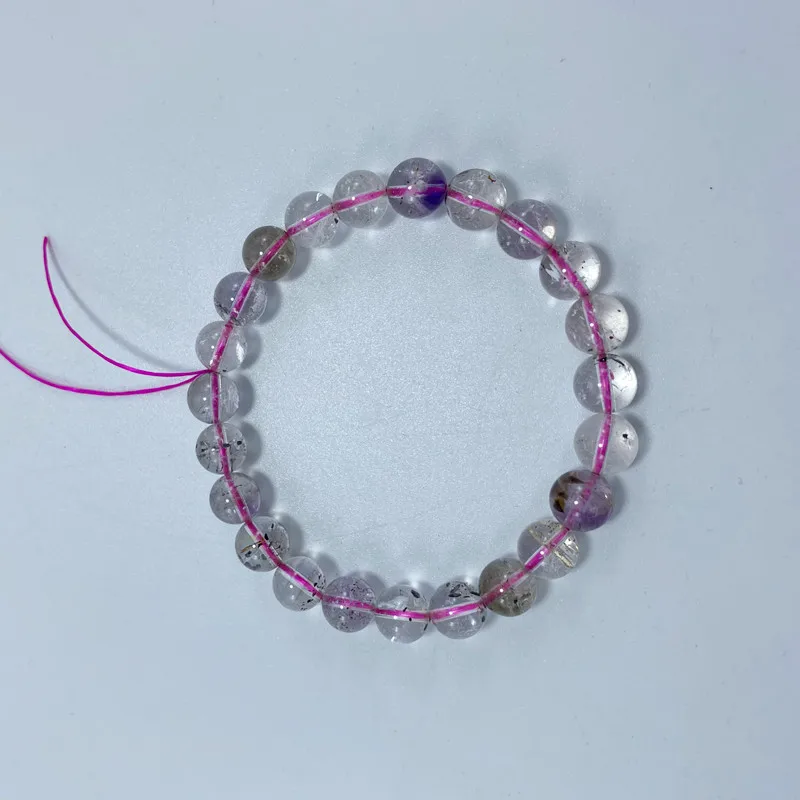 

Natural stone super seven crystal beads elastic bracelet for men and women Aura Gem Mineral Healing Bracelet Fine jewelry gift