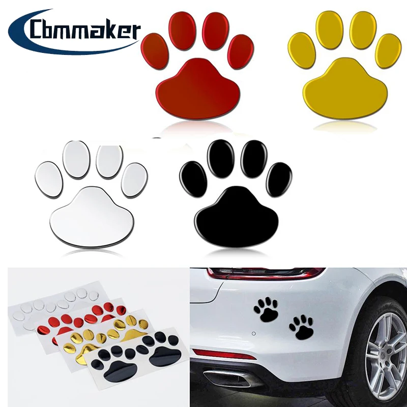 1 пара индивидуальные автомобильные наклейки s в виде лап 3D Животные собака кошка