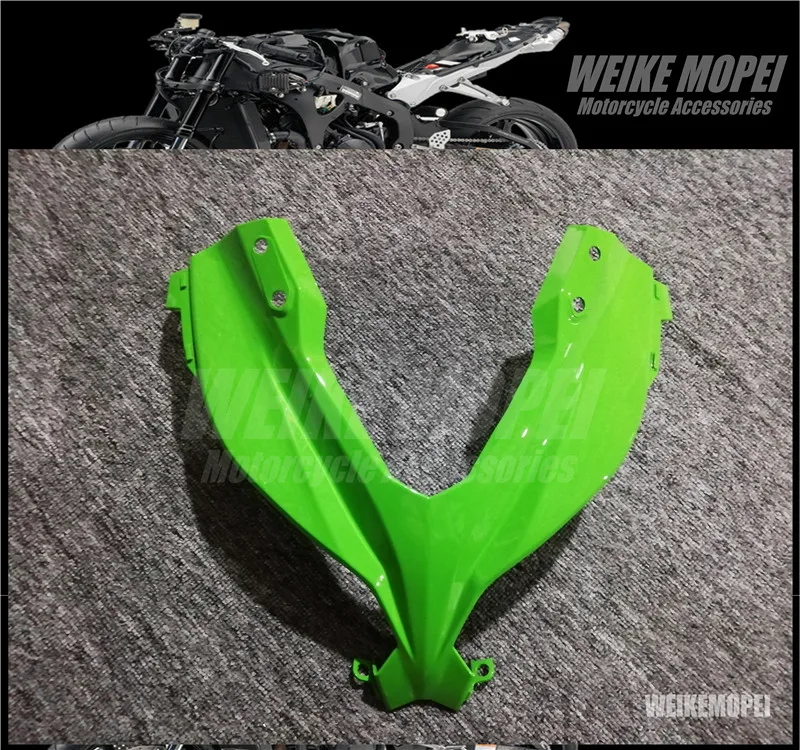 

Green Front Upper Fairing Headlight Cowl Nose Panlel Fit For Kawasaki Ninja 300R EX300R ZX300 ZX250R 2013 2014 2015 2016 17