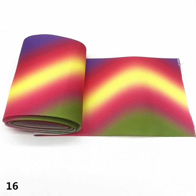 Радужная лента 75 мм с градиентом для украшения свадебных вечеринок подарочная