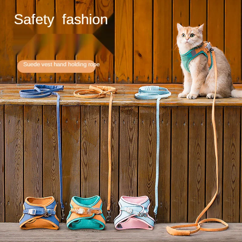 

Polyester Cat Collar Rope Vest Type Chest Cute Going Out Dog Traction Rope For Walking Collier Chats