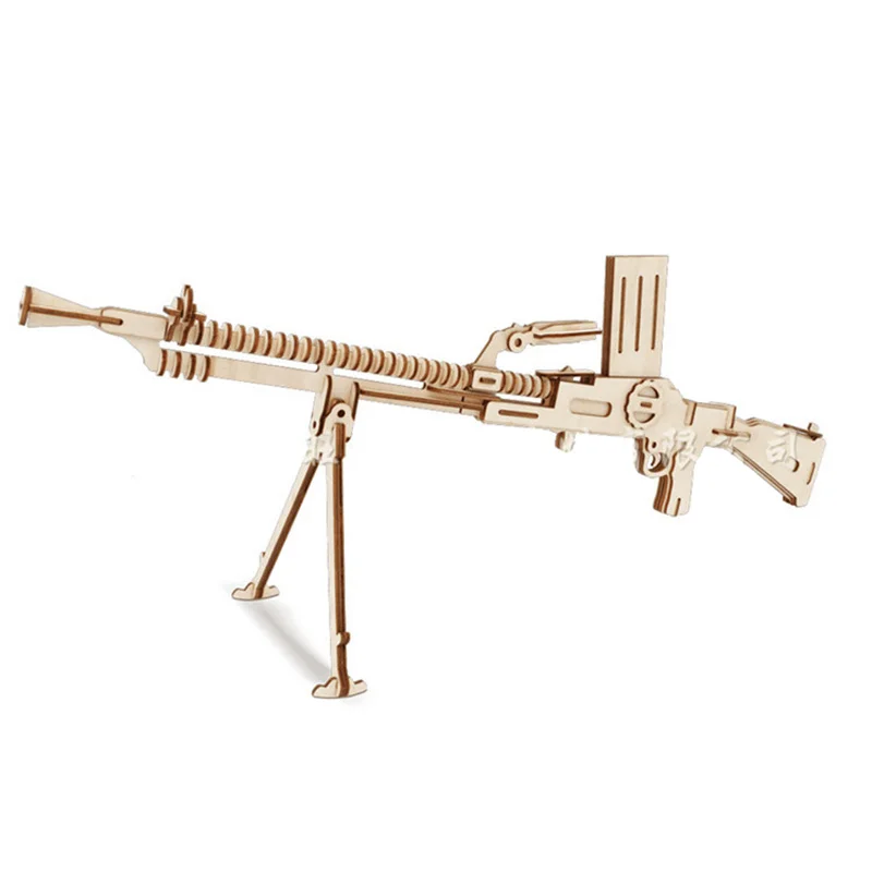 3D Трехмерная деревянная мозаика имитация дерева Детский Светильник пулемет