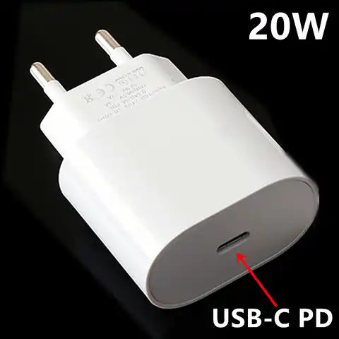 Зарядное устройство PD с USB Type-C 20 Вт, адаптер для ЕС, быстрая зарядка телефона для iPhone 12, 11, X, Xs, Xr, 7, AirPods, iPad, Huawei, Xiaomi, LG, Samsung