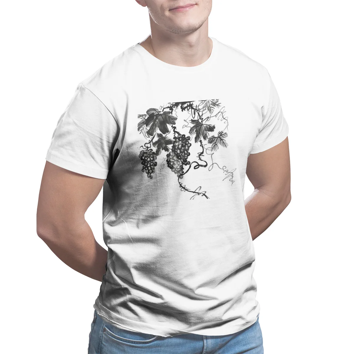 

Men's T-shirt Chinese Grapes one - no Cally Punk Tops Retro Tees 146716