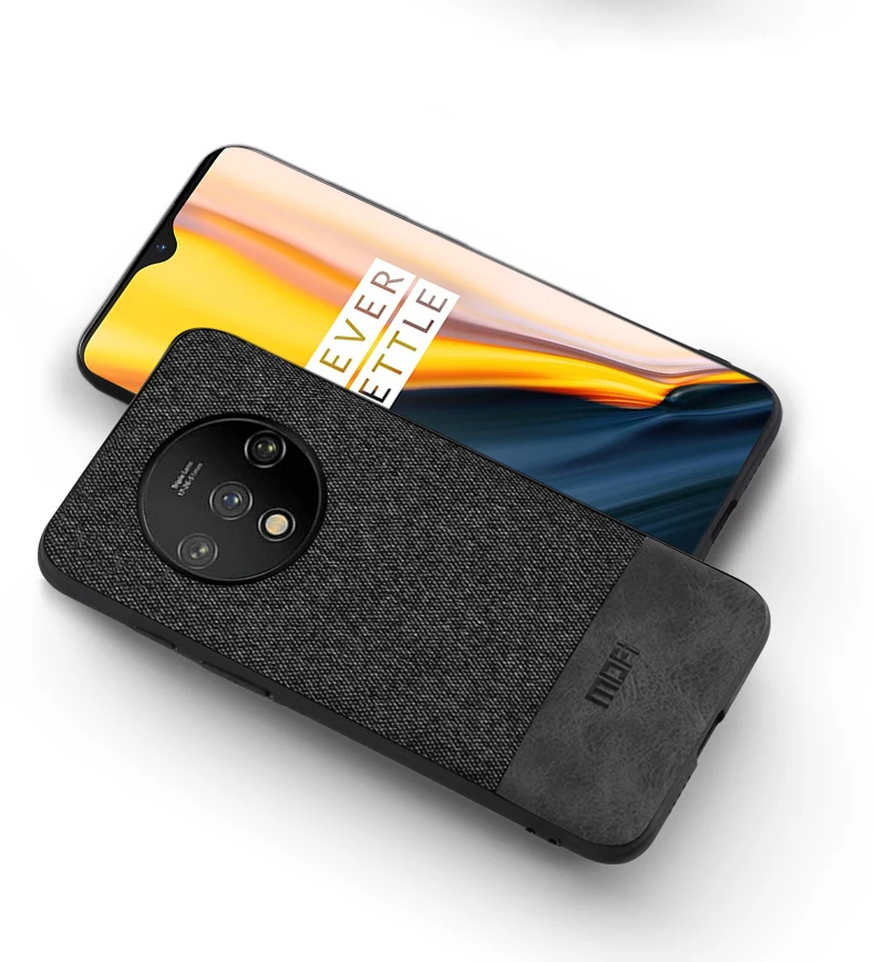 Для oneplus 7t чехол противоударный MOFi one plus 7t pro ткань силиконовый корпус coque 1+ 7t задний жесткий чехол