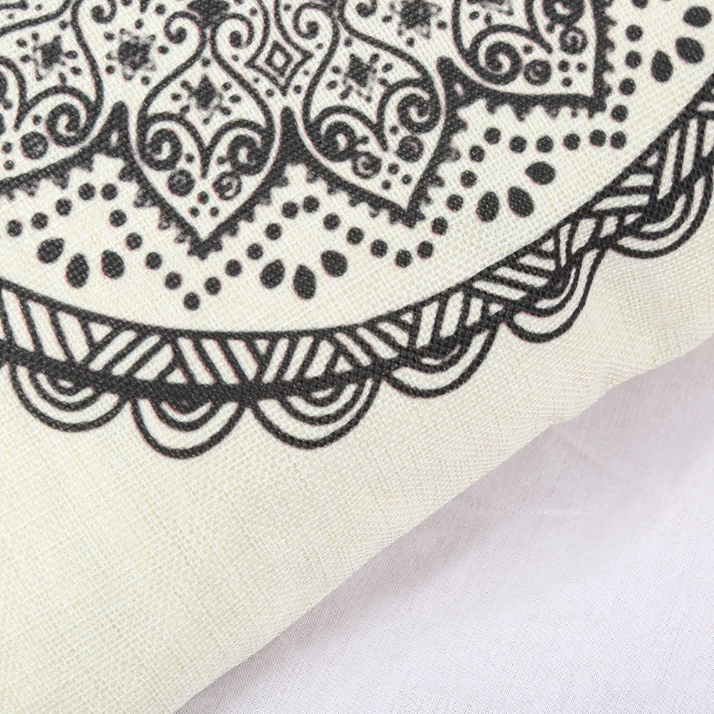 Наволочка из натурального льна с геометрическим рисунком декоративная