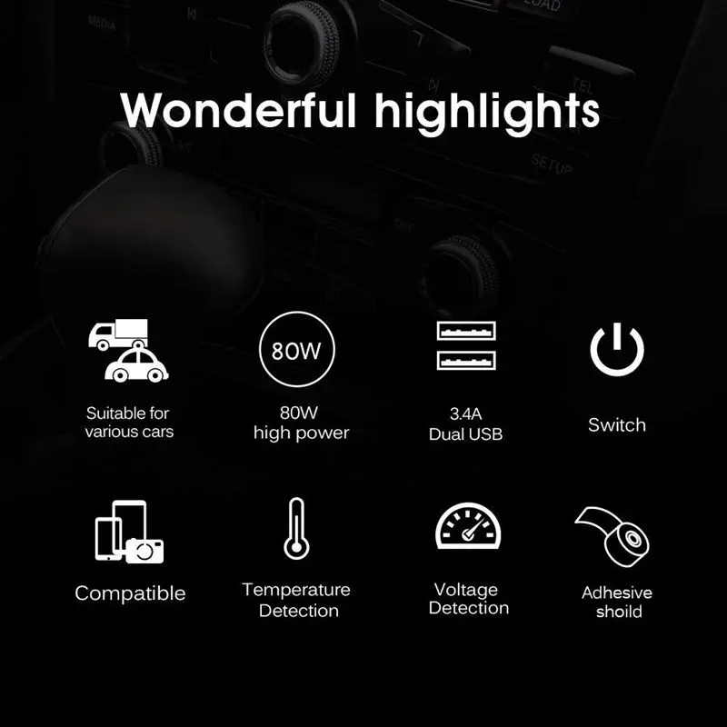 Разъем прикуривателя сплиттер ZNB02 автомобильное зарядное устройство адаптер 3.5A