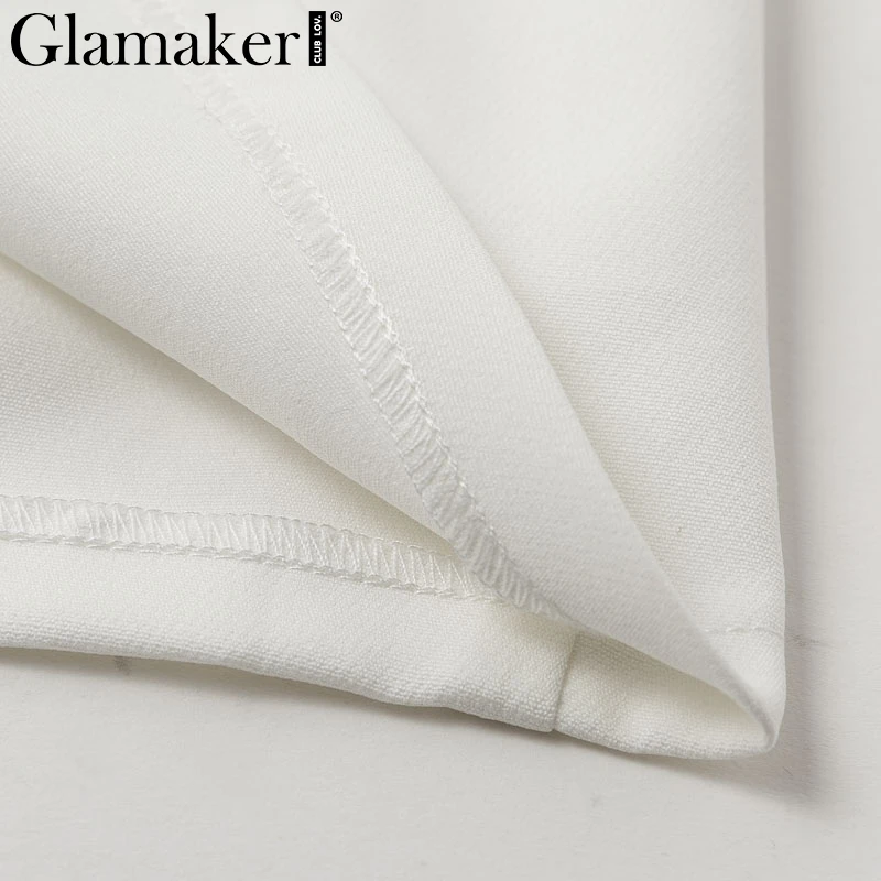 Glamaker, Сексуальное Лоскутное Платье-Блейзер, женское белое двубортное осеннее короткое платье, женские элегантные зимние вечерние платья, облегающее платье