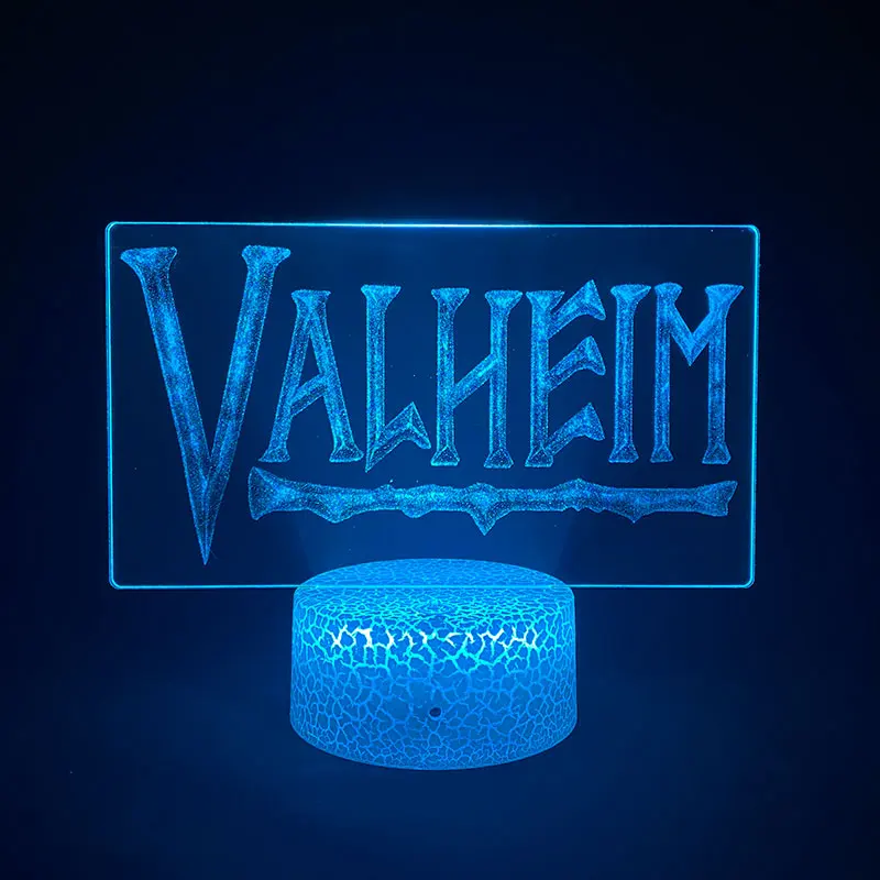 Valheim Горячая игра логотип Mark 3D светодиодный акриловый USB аккумулятор RGB ночное