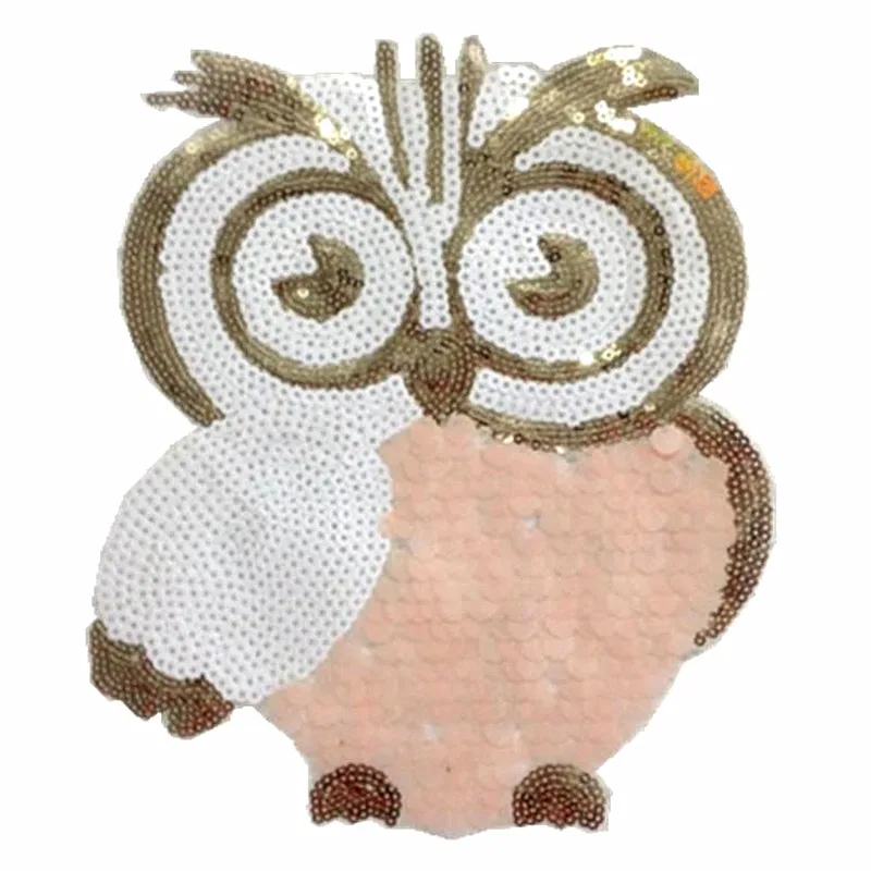 T shirt Women sweet patch sequins 22cm owl birds deal with it biker patches for clothing stickers 3d t mens free shipping | Дом и сад